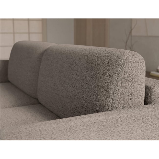 Corner sofa Elcossta R, sleeping function, Royal 20, boucle, brown, H95x244x154cm