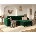 Corner sofa Elcossta R, sleeping function, Amore 35, boucle, dark green, H95x244x154cm
