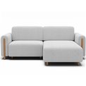 Corner sofa Elcossta R, sleeping function, Royal 01, boucle, white, H95x244x154cm