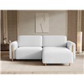 Corner sofa Elcossta R, sleeping function, Royal 01, boucle, white, H95x244x154cm