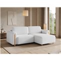 Corner sofa Elcossta R, sleeping function, Royal 01, boucle, white, H95x244x154cm