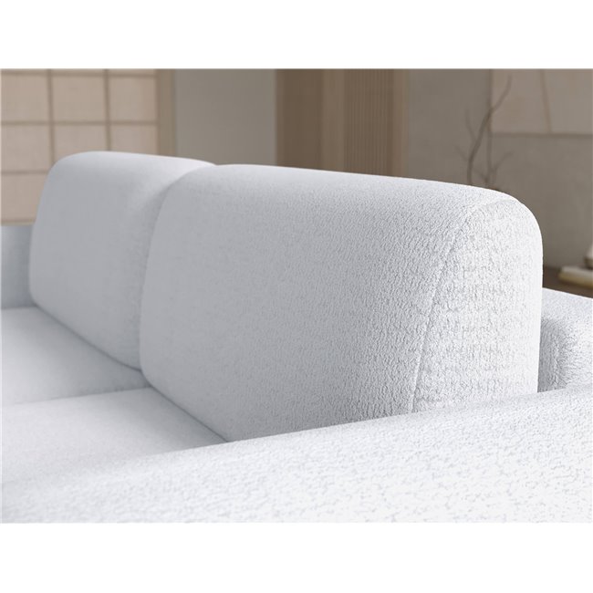 Corner sofa Elcossta R, sleeping function, Royal 01, boucle, white, H95x244x154cm