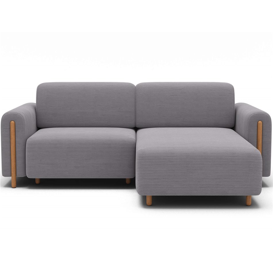 Corner sofa Elcossta R, sleeping function, Jarell 03, corduroy, grey, H95x244x154cm