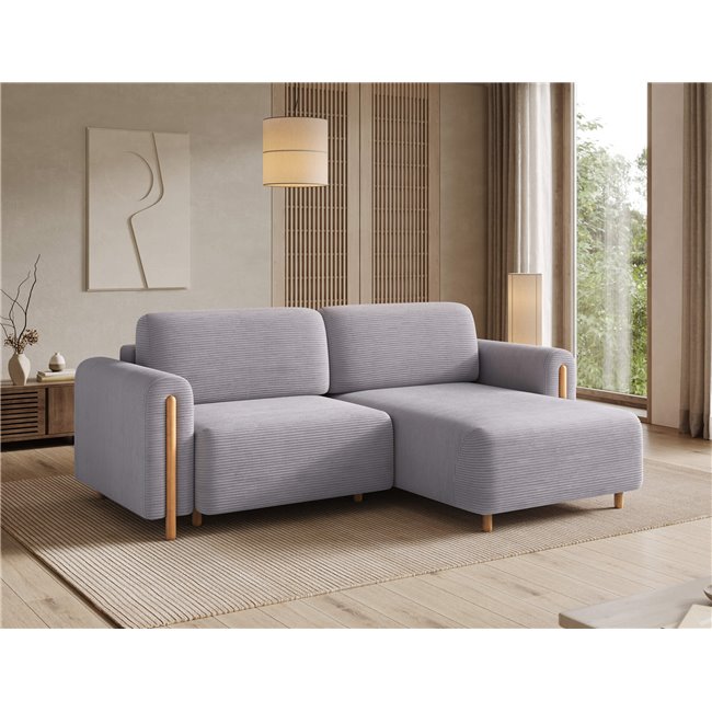 Corner sofa Elcossta R, sleeping function, Jarell 03, corduroy, grey, H95x244x154cm