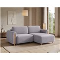 Corner sofa Elcossta R, sleeping function, Jarell 03, corduroy, grey, H95x244x154cm
