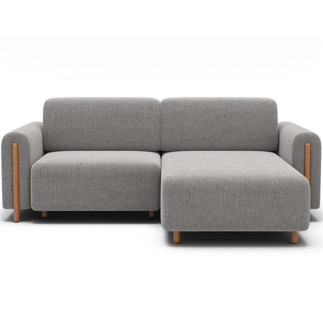 Corner sofa Elcossta R, sleeping function, Amore 04, boucle, grey, H95x244x154cm