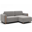 Corner sofa Elcossta R, sleeping function, Amore 04, boucle, grey, H95x244x154cm