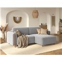 Corner sofa Elcossta R, sleeping function, Amore 04, boucle, grey, H95x244x154cm