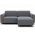 Corner sofa Elcossta R, sleeping function, Calmora 05, grey, H95x244x154cm