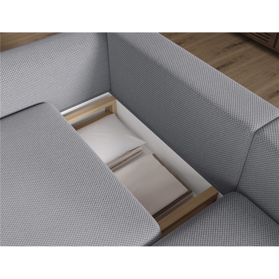 Corner sofa Elcossta R, sleeping function, Calmora 05, grey, H95x244x154cm