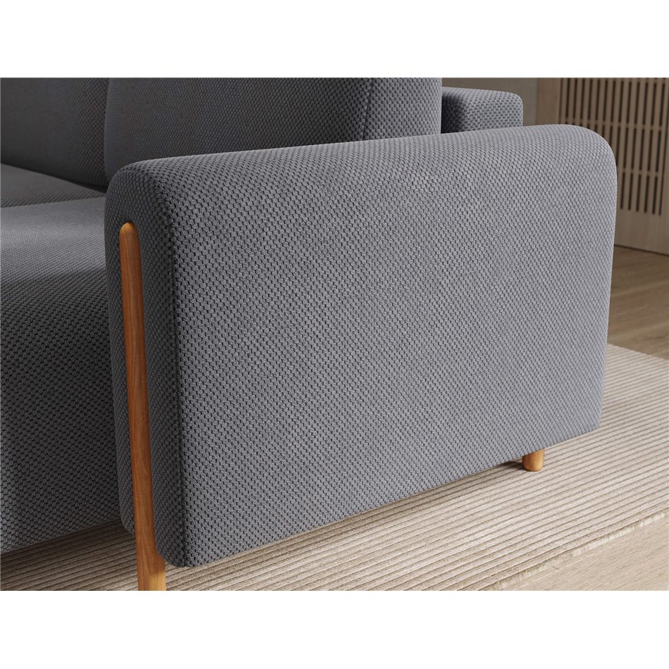 Corner sofa Elcossta R, sleeping function, Calmora 05, grey, H95x244x154cm