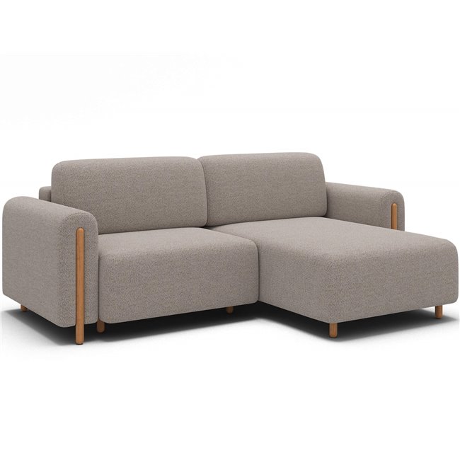 Corner sofa Elcossta R, sleeping function, Royal 18, boucle, beige, H95x244x154cm