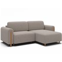 Corner sofa Elcossta R, sleeping function, Royal 18, boucle, beige, H95x244x154cm