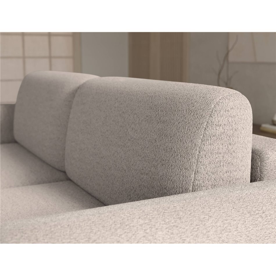 Corner sofa Elcossta R, sleeping function, Royal 18, boucle, beige, H95x244x154cm