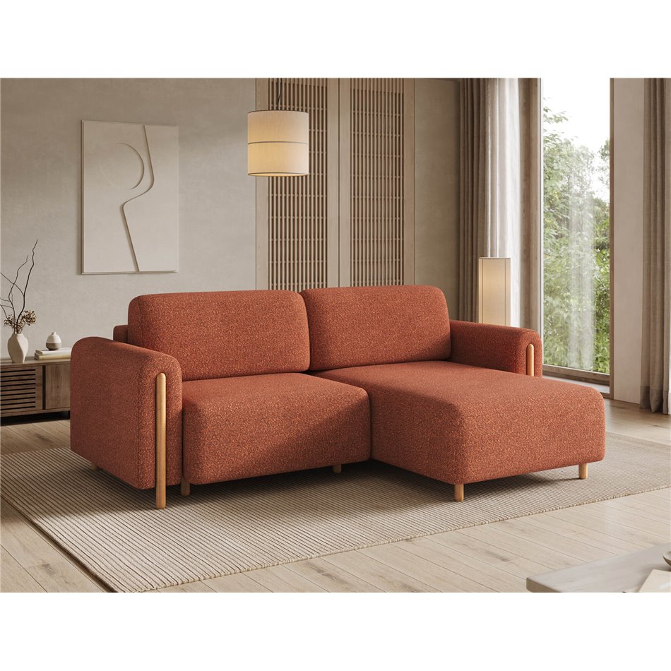 Corner sofa Elcossta R, sleeping function, Jaffray 30, brown, H95x244x154cm
