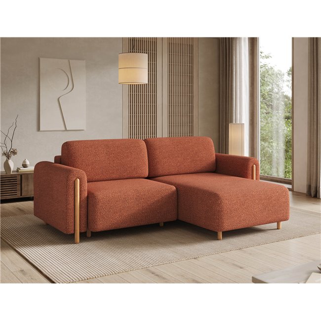 Corner sofa Elcossta R, sleeping function, Jaffray 30, brown, H95x244x154cm