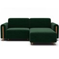Corner sofa Elcossta R, sleeping function, Amore 35, boucle, dark green, H95x244x154cm