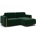 Corner sofa Elcossta R, sleeping function, Amore 35, boucle, dark green, H95x244x154cm
