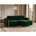 Corner sofa Elcossta R, sleeping function, Amore 35, boucle, dark green, H95x244x154cm