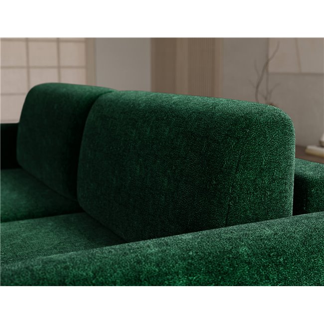 Corner sofa Elcossta R, sleeping function, Amore 35, boucle, dark green, H95x244x154cm