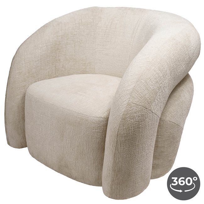 Swivel chair Vally, taupe 111, rotatable 360 degrees, H89x87x72cm, seat height 40cm