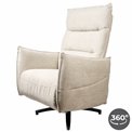Electric recliner Amandy Kansas 4 natural K, 2 motors, cream, rotatable 360 degrees, H74-110x76x90-158cm, seat height 40-51cm