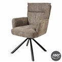 Dinning chair Arringo 20K, taupe, rotatable 180 degrees, H93.5x67x57cm, seat height 50cm