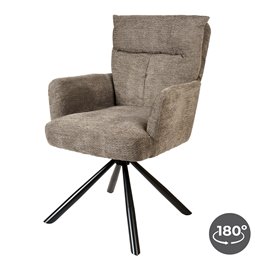 Dinning chair Arringo 20K, taupe, rotatable 180 degrees, H93.5x67x57cm, seat height 50cm