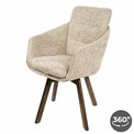 Dining chair Sarroka, brown/taupe, rotatable 360 degrees, H87x57x59.5cm, seat height 50cm