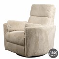 Electric recliner/rocking chair Hoka 01, beige, rotatable 180 degrees, H89-106x101x98-168cm, seat height 50-57cm