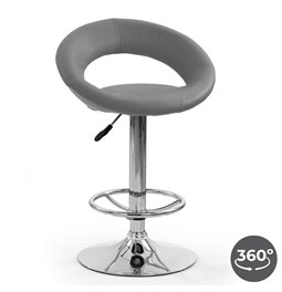 Bar stool Hoker H15, rotatable 360 degrees, grey, H80-102x54x46cm, seat height 61-82cm