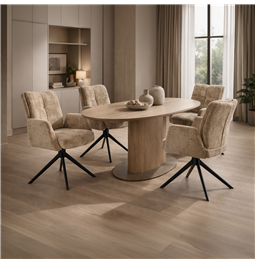 Dining chair Fiorentino 39, rotatable 360 degrees, brown,  H88x66x63cm, seat height 48.5cm