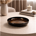 Decorative tray Dorn, black/brown, H5cm, D31cm