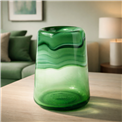 Vase Doria M, glass, green, H27cm, D19.5cm