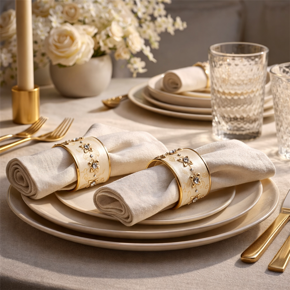 Napkin ring Palencija set of 4 pcs., H3.5cm, D4cm