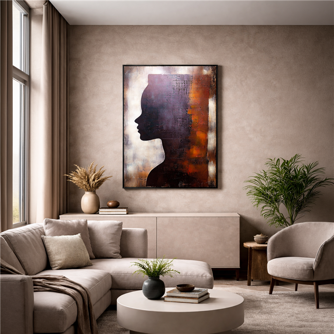 Canva Lady in black II, 90x120x4cm