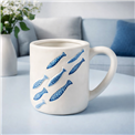 Mug Pina multi, blue/white, 600ml, H10.5x8.7x12.5cm