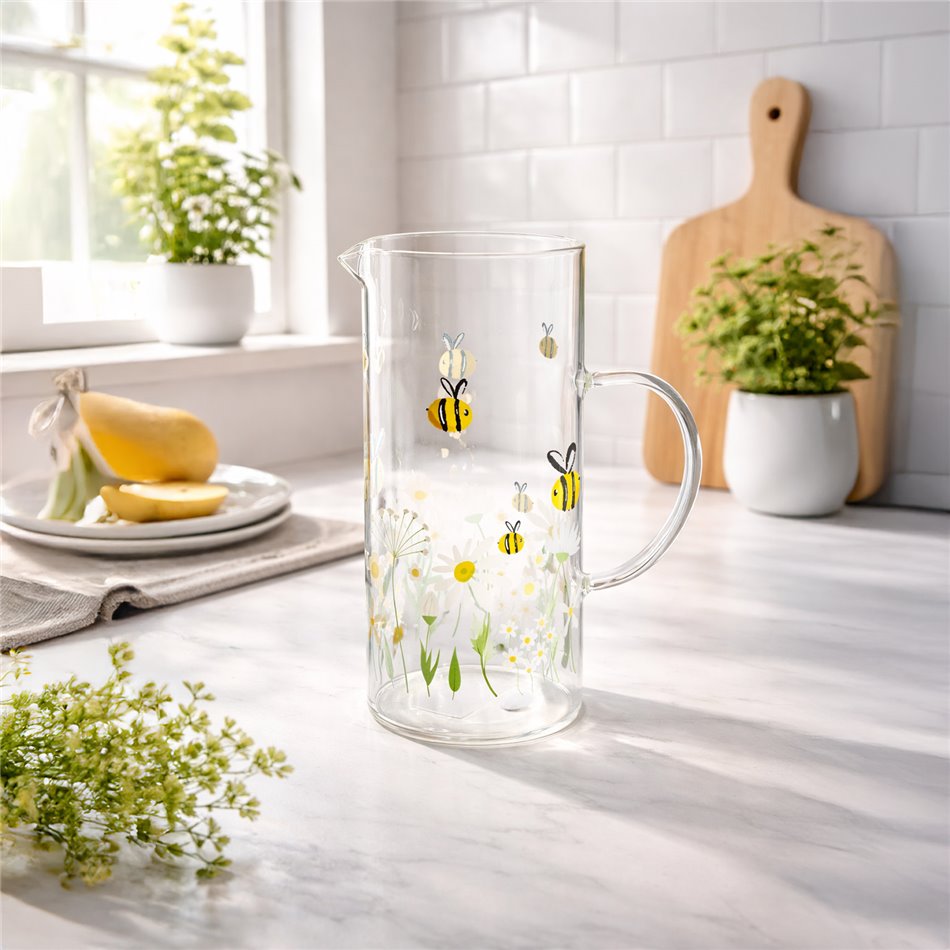 Pitcher Honey, glass, 1500ml, H23x17x10cm