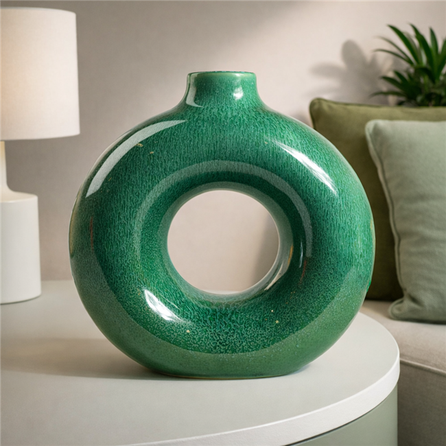 Vase Basilio green, porcelain, H18x9x19cm