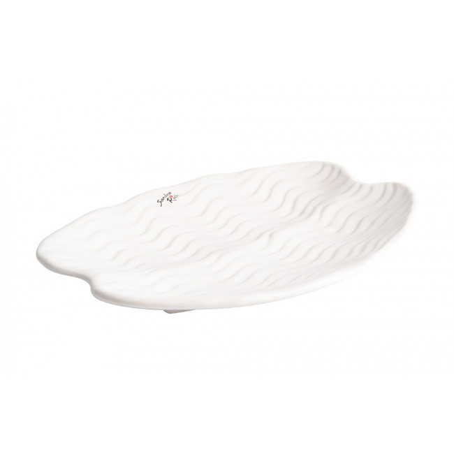 Decorative Plate ORGANIC, white, 26x20x4cm