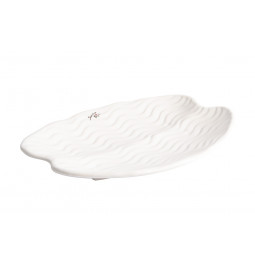 Decorative Plate ORGANIC, white, 26x20x4cm