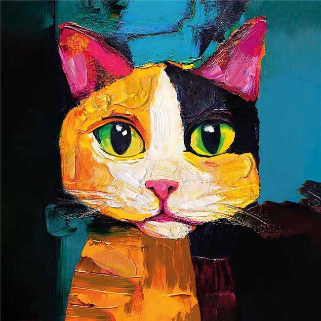 Canva Kitty, 40x40cm