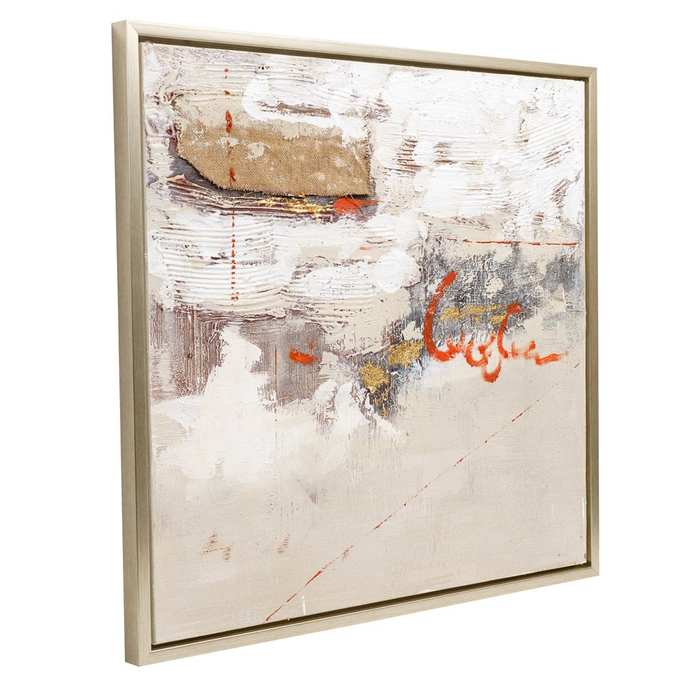 Oil paiting Abstract Gold Accented II, 80x80cm