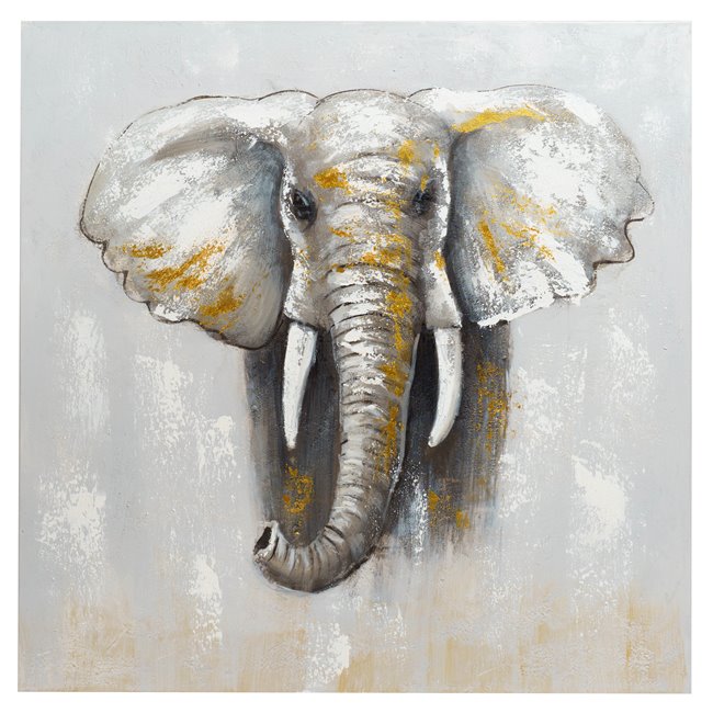 Oil paiting Big Elephant, 100x100cm