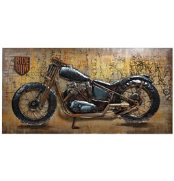 Настенный декор Black Motocycle, металл, 140x70cm