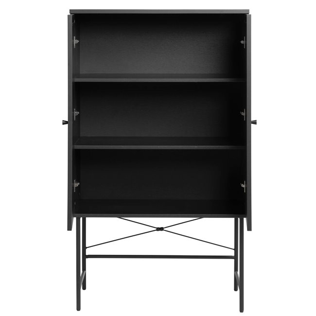 Шкаф Usakola, черный, MDF, H135х80х40см