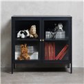 Буфет Ukarmel, черный, сталь/закаленное стекло, H85х90х40см