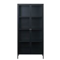 Display cabinet Ukarmel, black, steel/tempered glass, H190x90x40cm
