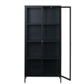 Display cabinet Ukarmel, black, steel/tempered glass, H190x90x40cm