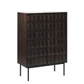 Шкаф Ulatin, цвет темно-коричневый, шпон дуба/массив дуба, H130x90x45см